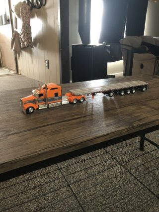 Dcp 1/64 Kenworth W900l With Five Axle Flad Bed