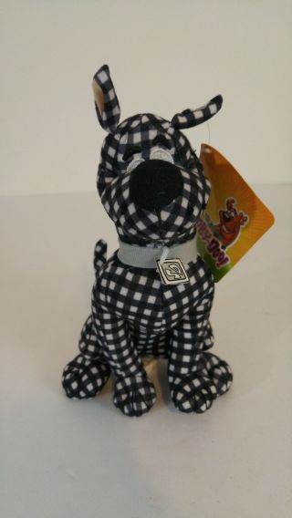 9 " Toy Factory Scooby - Doo Plush Stuffed Animal Dog Black White Checked Gingham