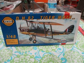 1/48 Scale Smer D.  H.  82 Tiger Moth Kit 811 Opened Box Made In Czech Republic