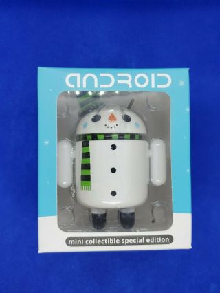 Android " Flakes " Snowman Figurine Mini Collectible Special Edition Christmas