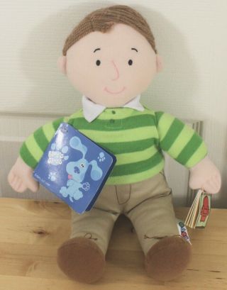 Vtg 1999 Eden Blues Clues Steve Doll Plush Stuffed Toy With Handy Dandy Notebook