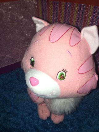 VGUC - 12” 2004 Strawberry Shortcake Custard Pink Cat Plush Soft Toy Stuffed 3