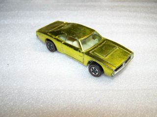 Vintage Hot Wheels Redline " Custom Dodge Charger " 68,  Yellow,  Minty,  Look
