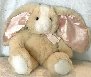 Vintage Dakin 1992 Cream White Bunny Rabbit Plush Stuffed Animal 13 " Sitting