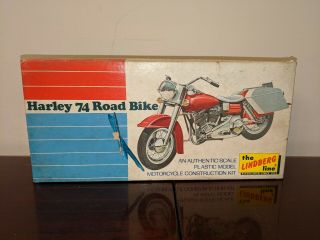 Vintage Lindberg Harley Davidson 74 Road Bike Motorcycle Kit Box Only 1220