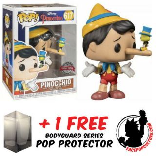 Funko Pop Disney Pinocchio With Jiminy Cricket Exclusive,  Pop Protector
