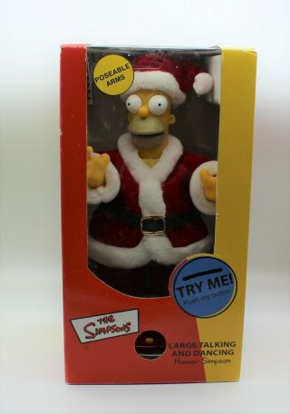 The Simpsons Large Talking And Dancing Homer Simpson Santa 2002 Christmas Gemmy