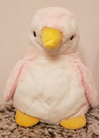 Vguc - 10” Toys R Us Plush Pink White Penguin Stuffed Animal Soft Toy