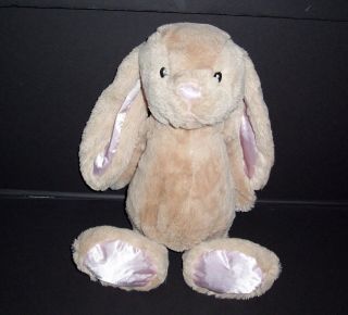 18 " Animal Adventure Tan Bunny Rabbit Plush Sewn Eyes Pink Satin Ears Feet 2015