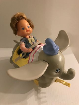 Vintage 1989 Disney Mattel Barbie Dumbo Ride Car & Heart Family Boy