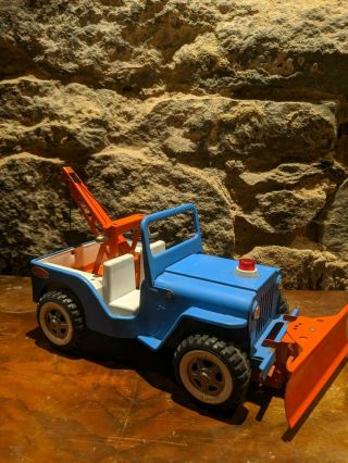 Vintage Tonka Blue Jeep Aa Wrecker Truck