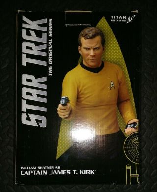 Titan Star Trek Series William Shatner Captain Kirk 8 " Tall Statue