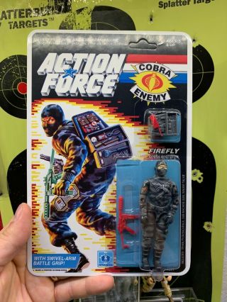 1985 U.  K.  Action Force Gi Joe Cobra Saboteur Firefly C9.  5,  Unpunched Card