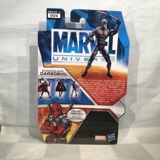 Shadowland Daredevil Marvel Universe On Card 3.  75” HASBRO Black Costume 2