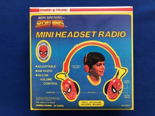 1984 Marvel Heroes Secret Wars Spider - Man Mini Headset Radio MISB 2