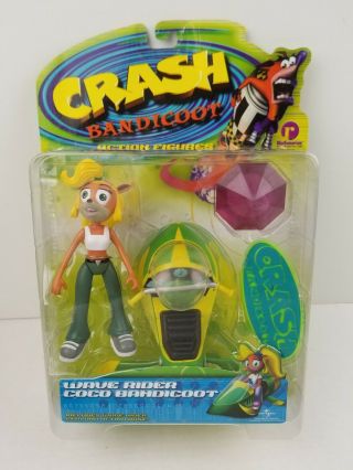 1999 Resaurus Crash Bandicoot Wave Rider Coco Figure Box Rare Ps1 Ps2
