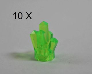 Lego® Trans Bright Green Rock 1 X 1 Crystal 5 Point Design Id 52