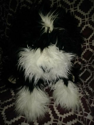 Folkmanis Portuguese Water Dog Puppet Full Body Plush Black & White 25 "