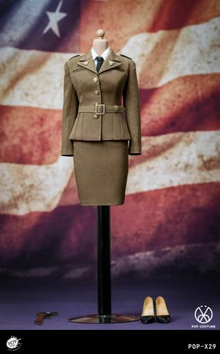 1/6 Poptoys X31 Wwii Female Agent Uniform Us Soldier Clothes Costume F12  Figure
