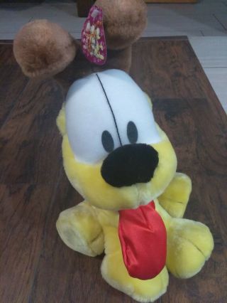 Odie Yellow Dog Plush Garfield Stuffed Animal With Tags Play Paws Vtg Toy 15 "