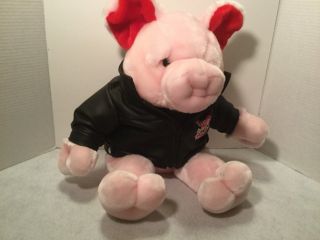 Dan Dee Collectors Choice Stuffed Pink Pig Leather Jacket Says Hog Wild For You