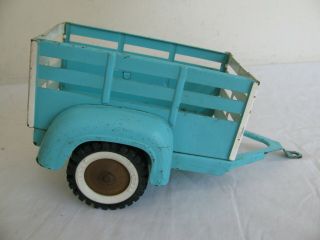 Vintage 1960s Tonka Toys Blue & White Trailer For Stake Pickup Truck 904