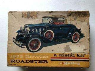 Vintage 1/20 Scale Metal Model Kit Hubley 1932 Chevrolet Roadster 4862