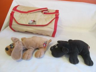 Vintage 1986 Tonka Pound Puppies Newborn Carrying Case Kennel With 2 Puppies