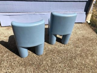 2 Vintage Little Tikes Chairs Child Size Blue Chunky 3