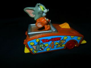 Vintage Tom & Jerry Cartoon Network Pull - Back Toy Mousetrap Race Car Mouse Trap