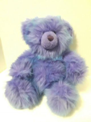 Russ Berrie Lollipop Plush Bear Purple Aqua Turquoise Stuffed Animal Size 11 "