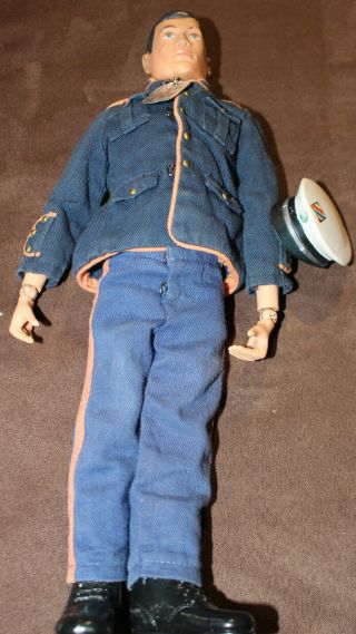 Vintage 1964 Gi Joe Dress Uniform Hat Dog Tag Scar Face Marine Boots