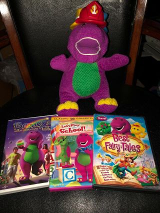 Silly Hats Barney & Friends Fisher Price Mattel 2001 With 3 Dvd’s