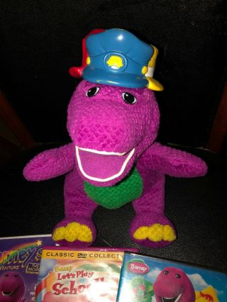 Silly Hats Barney & Friends Fisher Price Mattel 2001 with 3 DVD’s 3