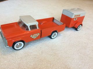 Vintage Nylint Ford U - Haul Pickup Truck And Closed Trailer.