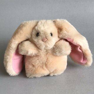 Vintage Russ Bunny Li’l Puff Rabbit Stuffed Animal Plush Toy Beige,  Pink 222