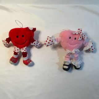 Commonwealth Plush Boy And Girl Heart Doll Legs Arms Vintage Stuffed Animal 7 "