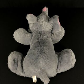 Dan Dee Gray Elephant Plush Stuffed Toy Pink Ears Lying Belly Trunk Up 26 