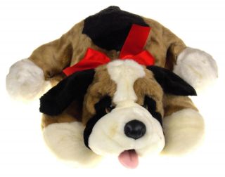 Kid Of America Saint Bernard Dog Soft Plush Stuffed Animal Red Bow 18 " Toy Large