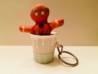 Dreamworks Shrek Gingerbread Man Character 2001 Keychain 4” Novelty Toy Figure