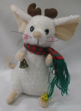 Gemmy Dancing Tinsel Christmas Mouse Animated Plush Music Singing Toy Reindeer