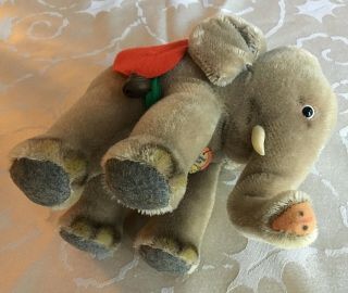 Vintage Steiff Elephant With Bell And Tag Circa 1950 