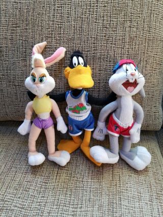 Space Jam Mcdonalds Plush Dolls.  Bugs Bunny,  Daffy Duck,  Lola Bunny 9 " - 10 " 1996