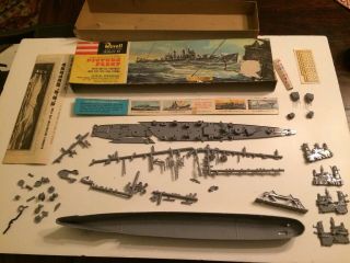 Vtg 1960 Revell Uss Helena Model Picture Fleet Parts W/ Box Instructions Decals