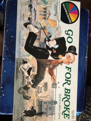 Vintage 1985 Go For Broke Board Game Almost Complete Selchow & Righter (g7