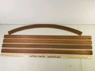Vtg.  Ho Scale Truscale Wood Roadbed Track: 4 - 36 " Straight & 1 - 34r Curve