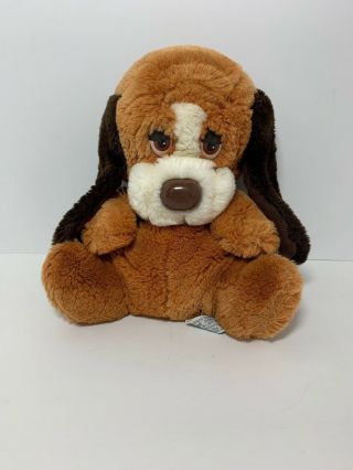 10 " Vintage Russ Berrie Baxter Puppy Dog Hand Puppet Stuffed Animal Plush Toy