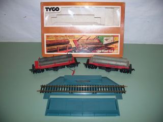 Ho Scale Tyco Operating Log Dump Set With 2 Cars Forest Lumber Company