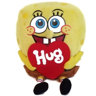 Spongebob Squarepants Plush Nickelodeon Stuffed Animal Sponge Holding Hug Heart