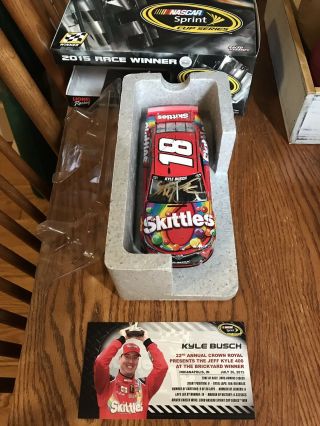 Kyle Busch 2015 Indy Brickyard Raced Win 1 24 Autographed By Kyle And Adam